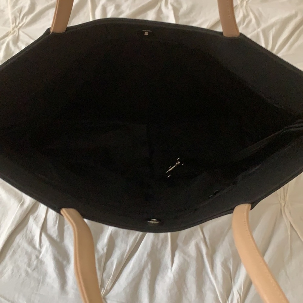 Leonard Drake Black Nylon Tan Shoulder Tote Bag - Picture 7 of 11